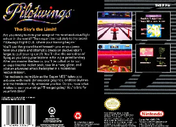 Pilotwings (USA) box cover back